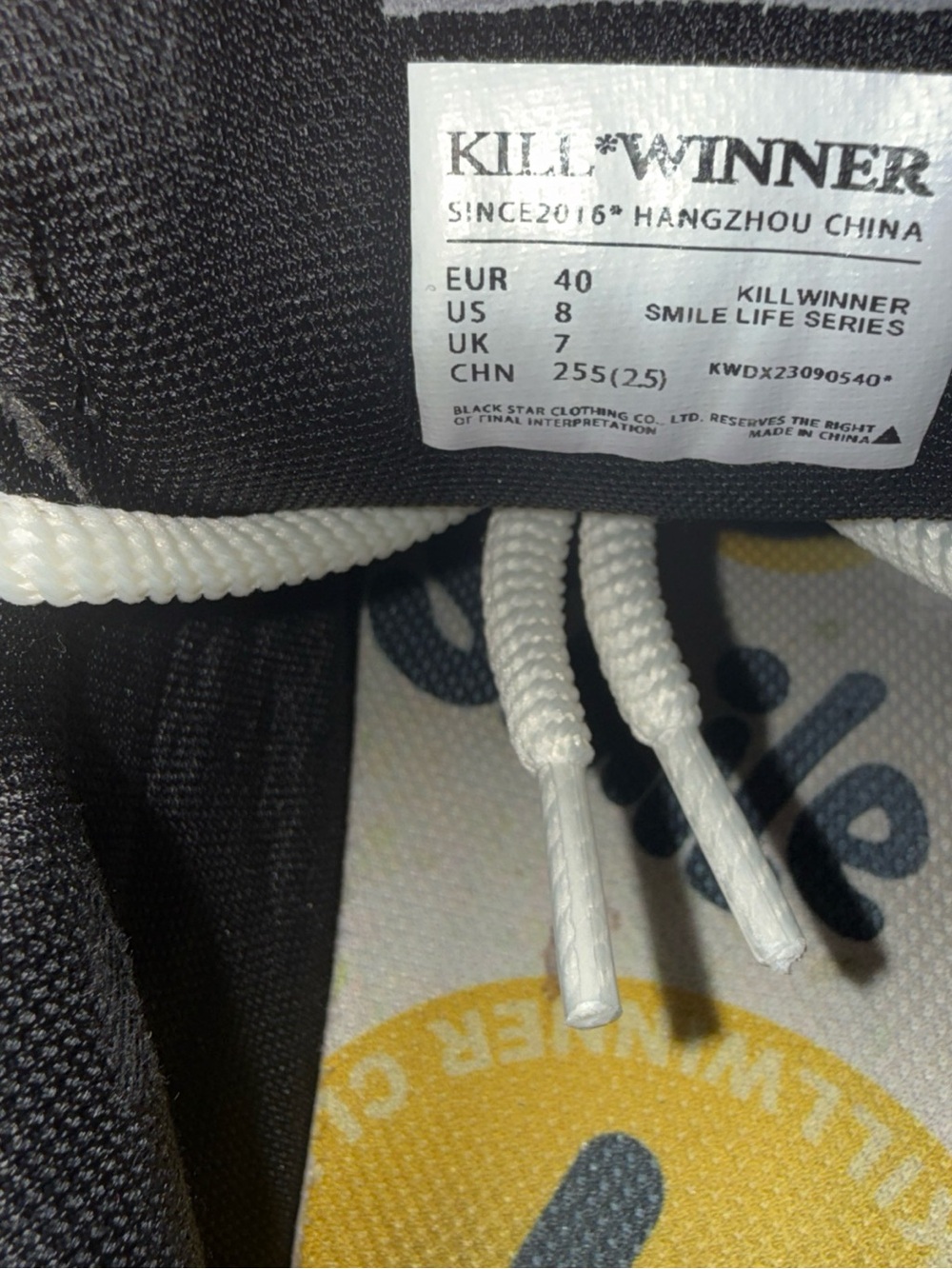 Size 7 - Kill Winner Canvas Smile Life Sneaker, Clean, No Box, Flaws *read* - Picture 8 of 10